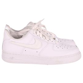 Força Aérea da Nike 1 Tênis cano baixo em couro branco Branco