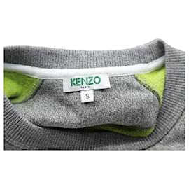 Kenzo-Kenzo New York Pullover mit Rundhalsausschnitt aus grauer Baumwolle-Grau