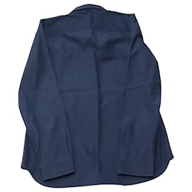 Maison Martin Margiela-Maison Martin Margiela Bib Shirt in Navy Blue Cotton-Navy blue