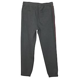 Brunello Cucinelli-Pantalones de chándal en algodón gris con ribetes en contraste de Brunello Cucinelli-Gris