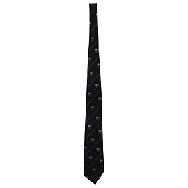 Corbata de seda negra con estampado de insignia Purple Label de Ralph Lauren Negro