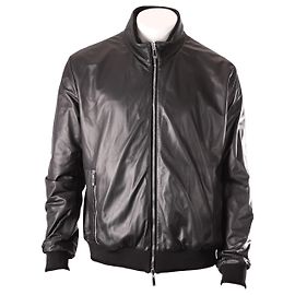 Giorgio Armani Reversible Jacket in Black Leather Black