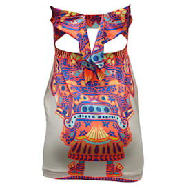Autre Marque-Mara Hoffman Mini-robe moulante à nouer dans le dos en polyester multicolore-Multicolore