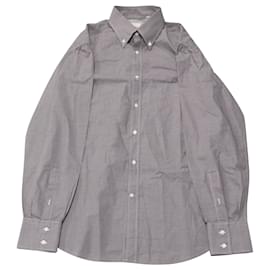 Brunello Cucinelli-Brunello Cucinelli Small Checked Buttondown Shirt in Multicolor Cotton-Multiple colors