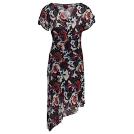 Anna Sui-Anna Sui Floral Print Asymmetrical Dress in Multicolor Silk-Other,Python print