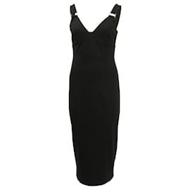 Michael Kors-Michael Kors Sleeveless Dress with Buckle Strap in Black Viscose -Black