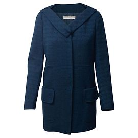Abrigo de invierno de lana azul midi de Valentino Garavani Azul