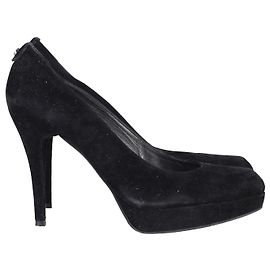 Stuart Weitzman Platform Pumps in Black Suede Black