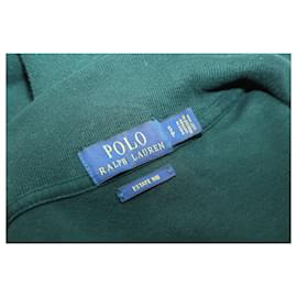 Polo Ralph Lauren-Polo Ralph Lauren Ecocondition-Ripp-Pullover mit Viertelreißverschluss aus grüner Baumwolle-Grün