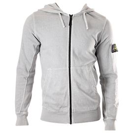 Giacca con zip e cappuccio Stone Island in cotone grigio Grigio