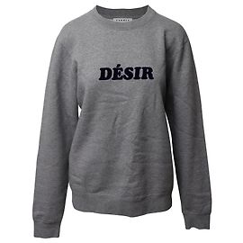 Sandro Désir Rundhals-Sweatshirt aus grauer Baumwolle Grau