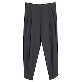 Alexander Mcqueen-Alexander McQueen Pleated Trousers in Black Polyester-Black
