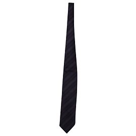 Ermenegildo Zegna Corbata a Rayas en Seda Violeta Oscuro Púrpura