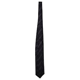 Ermenegildo Zegna-Ermenegildo Zegna Striped Necktie in Deep Violet Silk-Purple