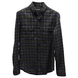 Camicia sportiva Tom Ford in flanella scozzese in cotone verde Altro