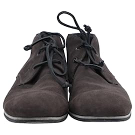 Tod's-Tod's Lace-up Desert Boots in Dark Brown Suede-Brown