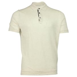 Brunello Cucinelli-Brunello Cucinelli Slim-Fit Knitted Polo Shirt in Cream Linen-White,Cream