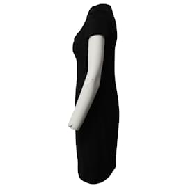 Zac Posen-Zac Posen Pleated Sleeve Mini Dress in Black  Lana Vergine-Black