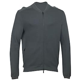 Emporio Armani-Emporio Armani Zip-Up Jacket in Grey Viscose-Grey