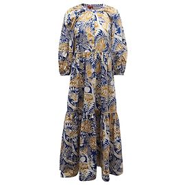 Robe mi-longue imprimée Staud en coton multicolore Multicolore