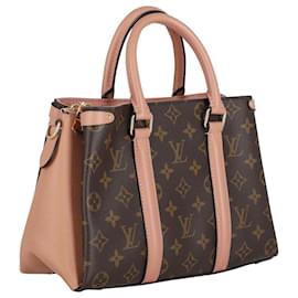 Louis Vuitton-Bolso de mano Louis Vuitton Soufflot BB en piel de lona marrón-Castaño