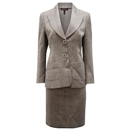 Escada-Escada Two Piece Plaid Suit and Skirt in Multicolor Wool -Other