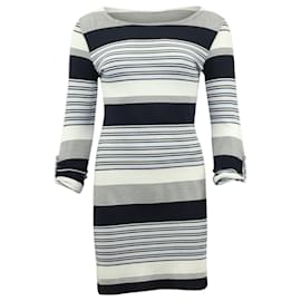 Melissa Odabash-Melissa Odabash Striped Form-Fitting Dress in Blue Viscose-Blue