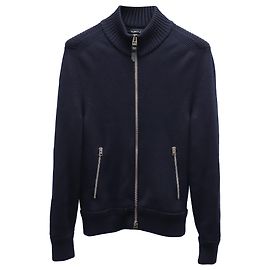 Tom Ford Schmal geschnittene Strickjacke mit Reißverschluss in Marineblau Blau Marineblau