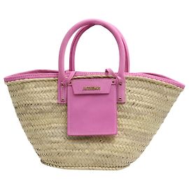Jacquemus La Panier Soleil Basket Beach Tote Bag in Brown Straw Brown