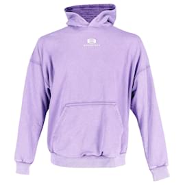 Balenciaga-Balenciaga Unity Logo Hoodie in Purple Cotton-Purple