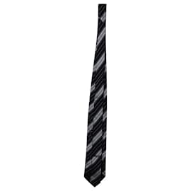 Ermenegildo Zegna-Ermenegildo Zegna Striped Necktie in Navy Blue Silk-Blue,Navy blue