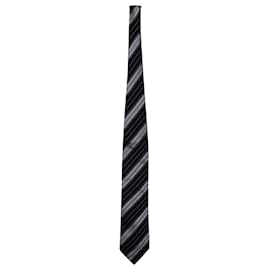 Ermenegildo Zegna-Ermenegildo Zegna Striped Necktie in Navy Blue Silk-Blue,Navy blue