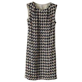Erdem-Erdem Sleeveless Tweed Sheath Dress in Multicolor Polyester-Other,Python print