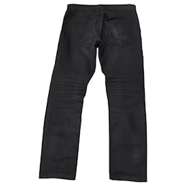 Saint Laurent-Jeans Saint Laurent Slim Fit in denim di cotone nero-Nero