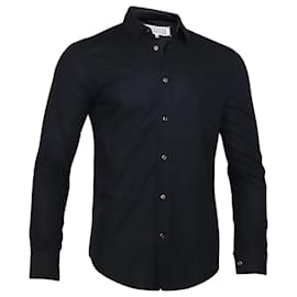 Maison Martin Margiela-Maison Martin Margiela Button Down Shirt in Navy Blue Cotton-Blue,Navy blue