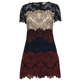 Sandro-Sandro Lace Mini Dress in Multicolor Polyamide-Other,Python print