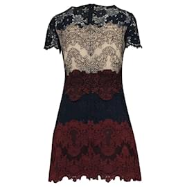 Sandro-Sandro Lace Mini Dress in Multicolor Polyamide-Other,Python print