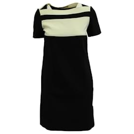 Emilio Pucci-Emilio Pucci Color Block Short Sleeve Dress in Black and Cream Wool-Other,Python print
