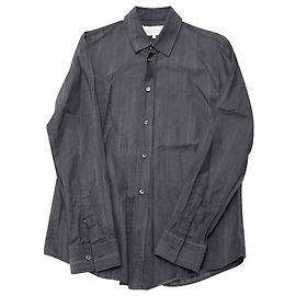Maison Martin Margiela Hemd mit vertikalem Muster aus dunkelgrauer Baumwolle Grau