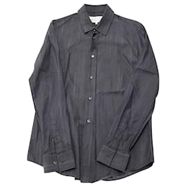 Maison Martin Margiela-Maison Martin Margiela Vertical Pattern Shirt in Dark Gray Cotton-Grey