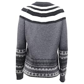 Neil Barrett-Neil Barrett Fair Isle Sweater in Grey Wool-Grey