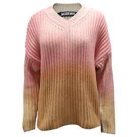Suéter Jacquemus Gradient Chunky Knit em Algodão Rosa e Laranja Rosa