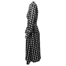 Hermès-Hermes High-Neck Belted Maxi Dress in Black Silk-Black