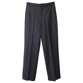 Marc by Marc Jacobs-Co Classic Pinstripe Straight Leg Trousers in Black Wool-Black