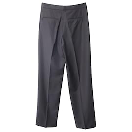 Marc by Marc Jacobs-Pantalones de pernera recta Co Classic a rayas en lana negra-Negro