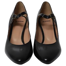 Jil Sander-Sapatos Mary Jane Jil Sander Glossed em couro envernizado preto-Preto