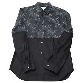 Maison Martin Margiela Camicia a contrasto floreale in cotone nero Altro