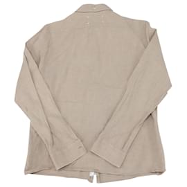 Maison Martin Margiela-Maison Martin Margiela Zip-Up Shirt in Beige Cotton Linen-Beige