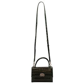 Borsa a tracolla Balenciaga XS Sharp Satchel in pelle verde scuro Verde