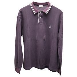 Brunello Cucinelli Brunello Cucinello Polo Manica Lunga in Cotone Viola Porpora